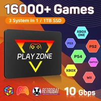 Playzone 1TB Retro Game SSD For PS5/Xbox/Switch/PS4/PS3 Portable Emulator Consoles With 16000+ Games Plug&Play For Win PC/Laptop