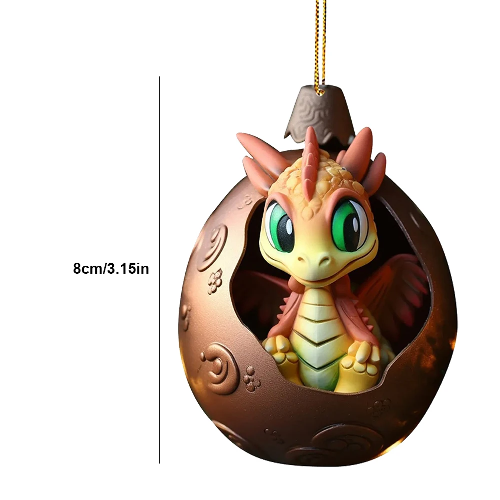 Christmas Dragon Pendant Novelty Dragon Egg Tree Pendant Cute Dragon Egg Decoration Acrylic for Home and Car Decoration