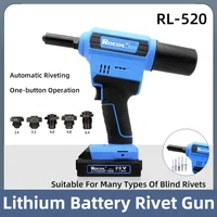 Electric Rivet Gun Rocol RL-520 Lithium Battery Automatic Rivet Gun Core Pulling Riveting Tool Stainless Steel Brushed Rivets 1