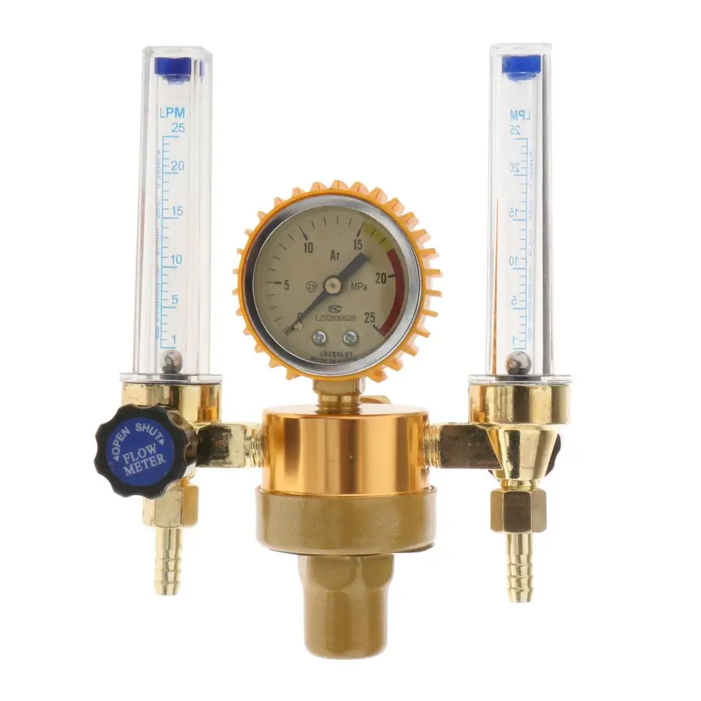 

1pc Argon CO2 Mig Flow Meter 2 Tube Regulator Gas Welder Regulator