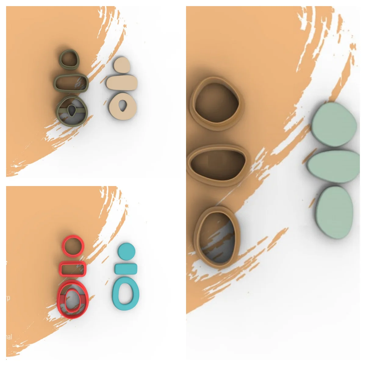 Organic Clay Cutter Set Pebble Dangle Earring Polymer Clay Cutter Round Abstract Cutter polymer clay cutter