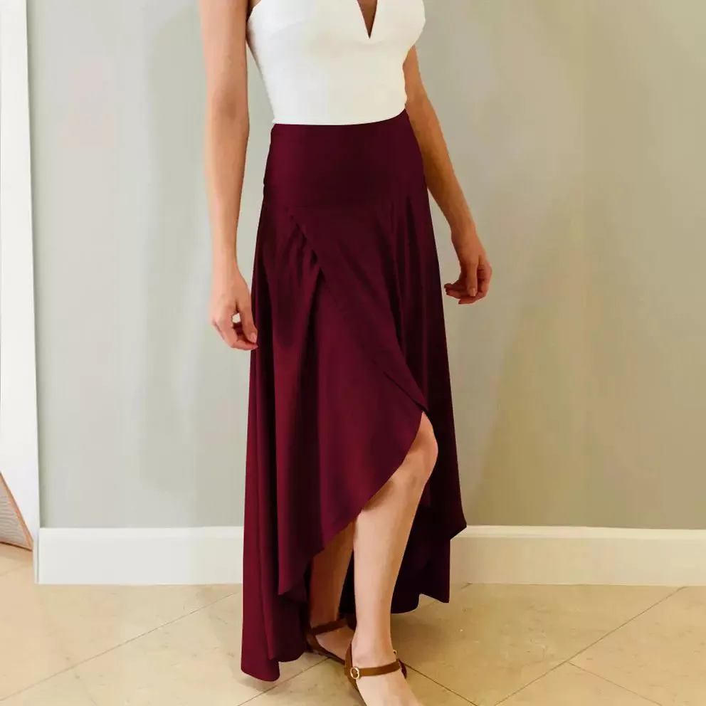 Women's ruffled irregular half-body skirt temperament elegant draped skirt fashion summer clothing