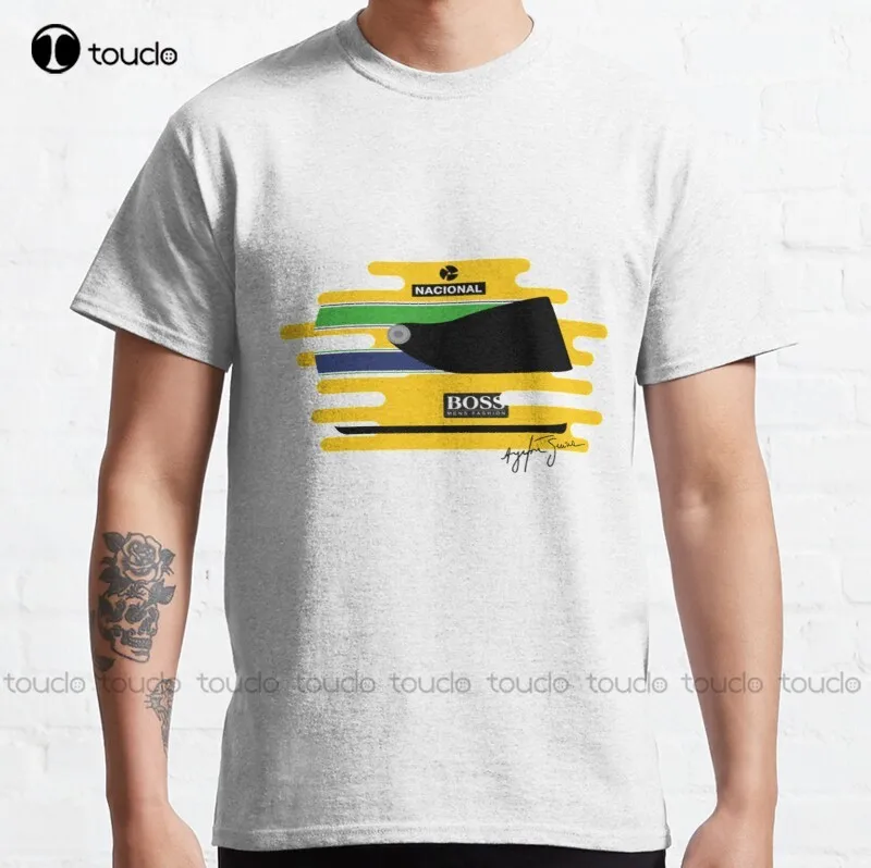 New Ayrton Senna Formula Casco Tribute Classic T-Shirt Cotton Tee Shirt S-5Xl Mens Compression Shirt Custom Aldult Teen Unisex