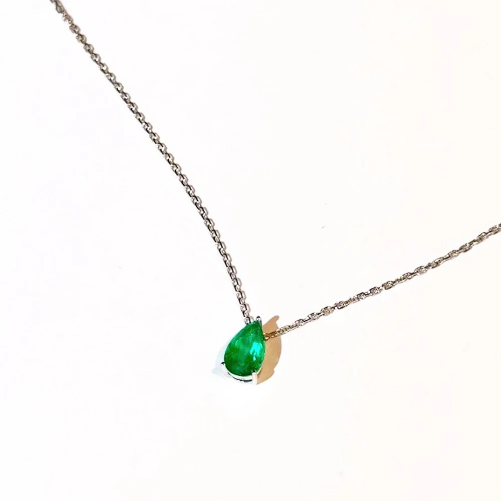Emerald Crystal Zircon Necklace Gift Box