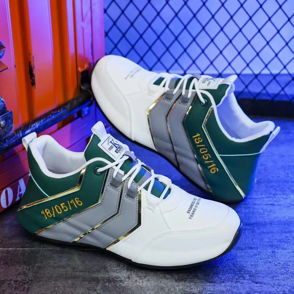 

2023 New Soft Leather Comfortable Handmade Shoes Low Top Lace-up Shoes Green White Fashion Sneakers Running Leather Shoes