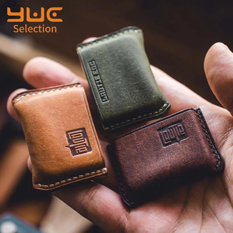 

YUC Leather Holster for Shuffle V1 V2 Stress Relief Toy's Sheath LAUTIE EDC Poker Storage Bag Handmade Portable Case Pouch