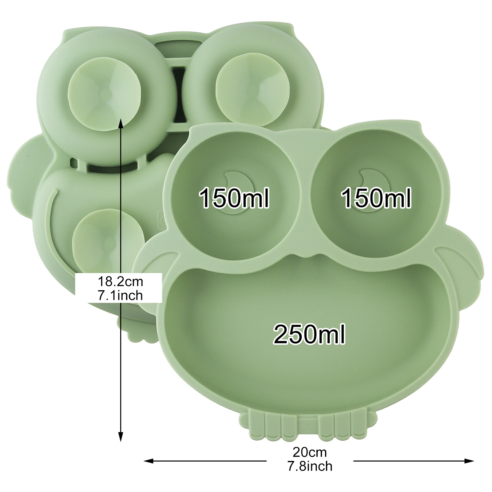 Silicone Dining Plate BPA Free Children Dishes Suction Plates for Toddlers Baby Training Feeding