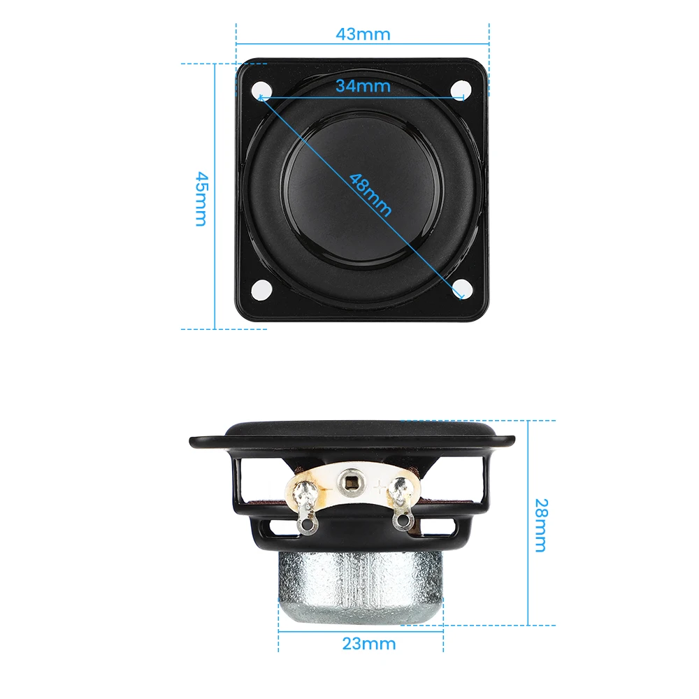 AIYIMA 2Pcs 4 Ohm 5W Full Range Audio Speaker Unit 45mm Hifi Stereo Neodymium Waterproof DIY Bluetooth Home Amplifier Speakers Audio Speaker Hifi Speaker