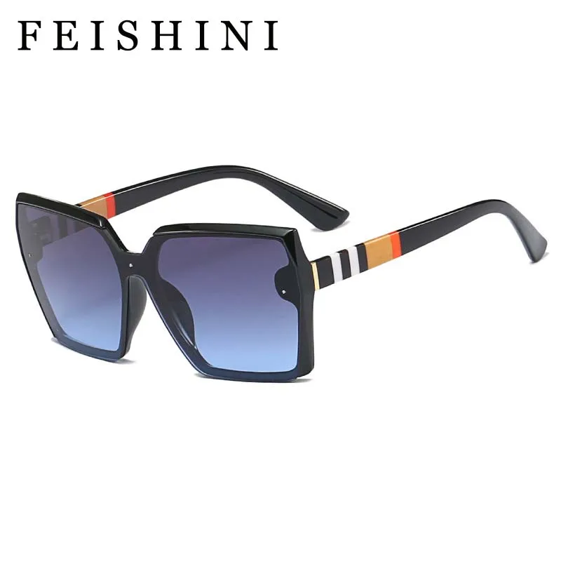 

Feishini Vintage Square Sunglasses Women Oversized Sunglass Men Retro Black Sun Glasses Shades Goggle UV400 Oculos De Sol 2023