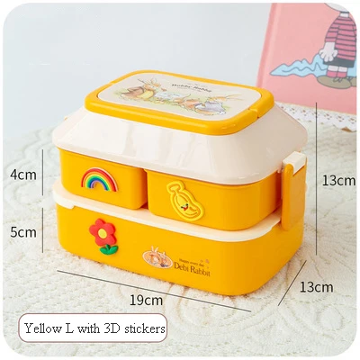 Dropship Portable Cute Lunch Box School Kids Plastic Picnic Bento Box  Microwave Food Box With Spoon Fork Compartments Storage Containers to Sell  Online at a Lower Price