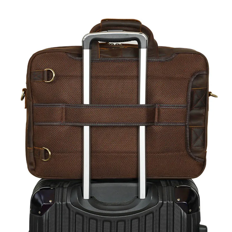17 Inch Briefcase Leather Backpack