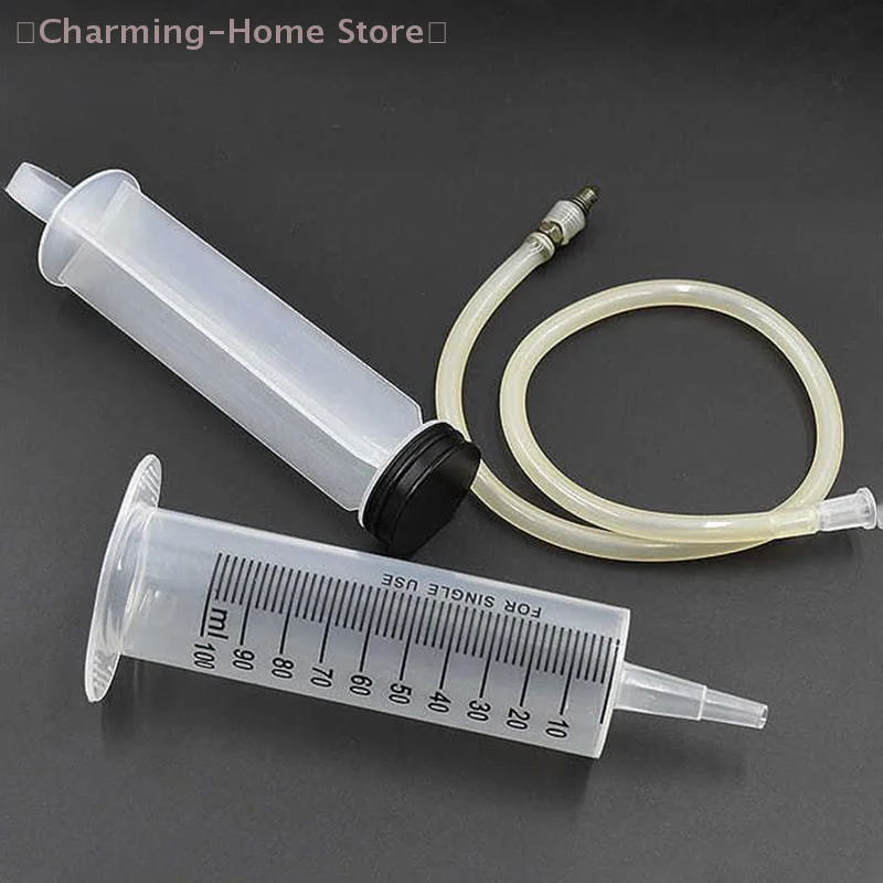 Motorcycle Brake Bleeding Kit 100ML Hydraulic Fluid Vacuum Injector for Disc Brake Caliper Repair Air Bleed Tool Set