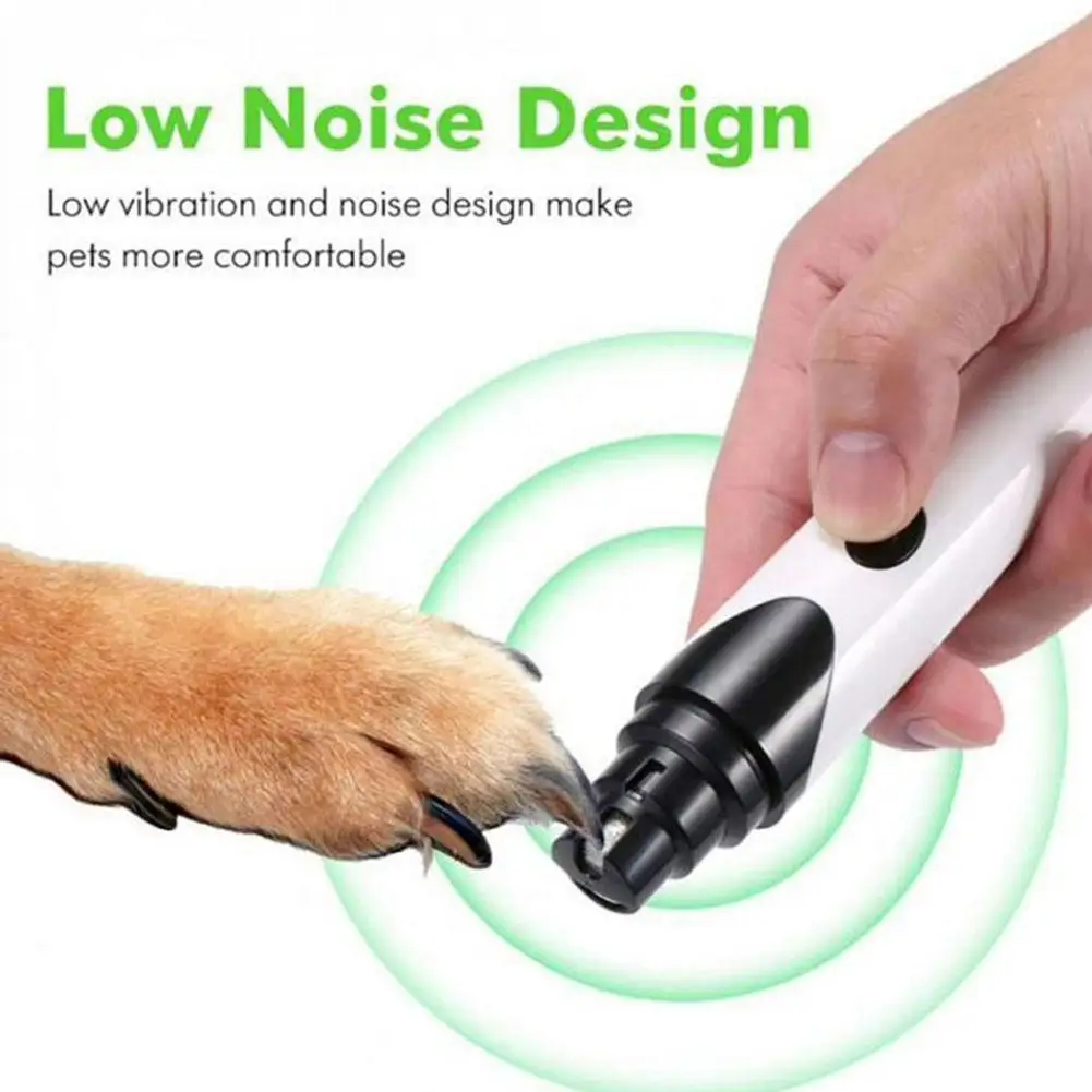 LED Pet Nail Trimmer Safe Grinding Head Electric Nail Clipper For Cats And Dogs USB Charging Low Vibration And Noise Pet Groomin