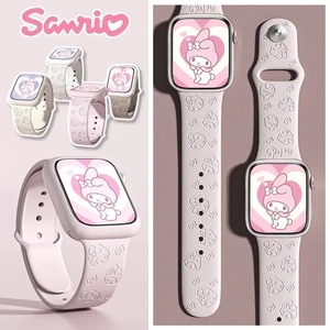 Sanrio Hello Kitty Melody Anime Strap For Apple Watch Band 44mm 40mm 45mm 41mm 49mm 42mm 38mm bracelet iwatch 7 se 4 5 6 8 Ultra