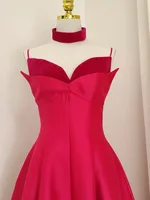 IEQJ-فساتين حريمي مخملية فرنسية بحمالة خصر عالي ، نحيف ، سوينغ كبير ، فستان سهرة متين ، ملابس جديدة ، 3WQ8778 ، 2023 1