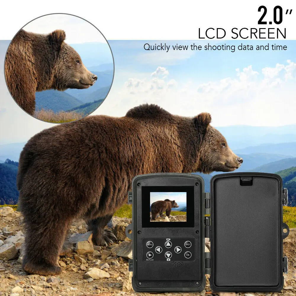 SunTekCam Newest Hunting Trail Camera 16MP 32GB Trail Camera IP65 Photo Traps 0.3s Trigger Time 850nm Wild Trap