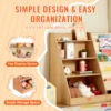 VEVOR 4-Tier Kids Wooden Bookshelf Six-Layer Sling Bookcase Baby Storage Book Rack for Kids Room Playroom Kindergarten Nursery 6