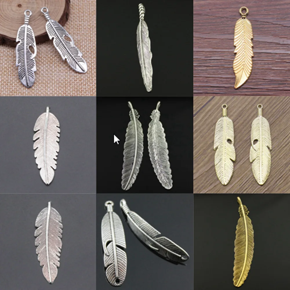 

Large leaf feather charms for jewelry making handmade Supplies for jewelry Pendant DIY