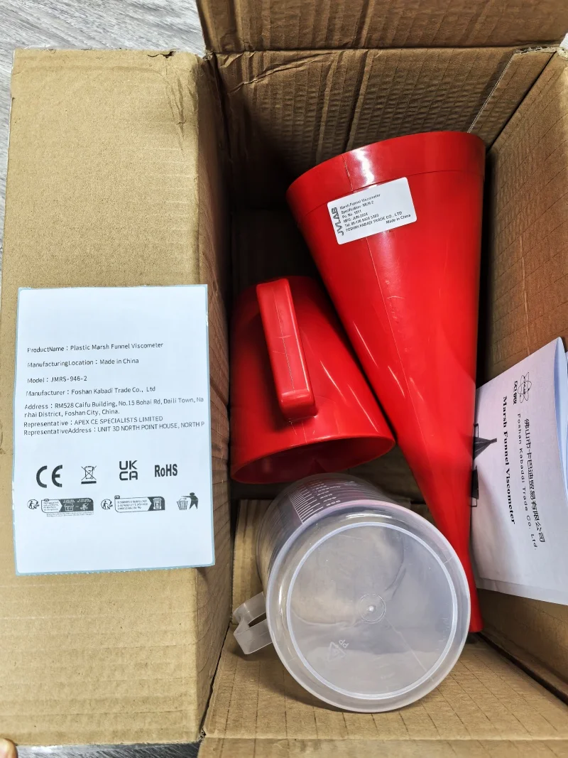 플라스틱 마쉬 깔때기 점도계 마쉬 머드 석유 드릴링 유체 스톱 워치, 946ml 테스트 검출기 세트