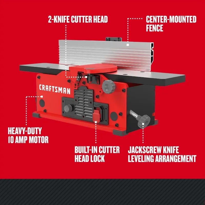 CRAFTSMAN Benchtop Jointer, Up to 22,000 cuts per Minute, 10 Amp, Corded (CMEW020) 2
