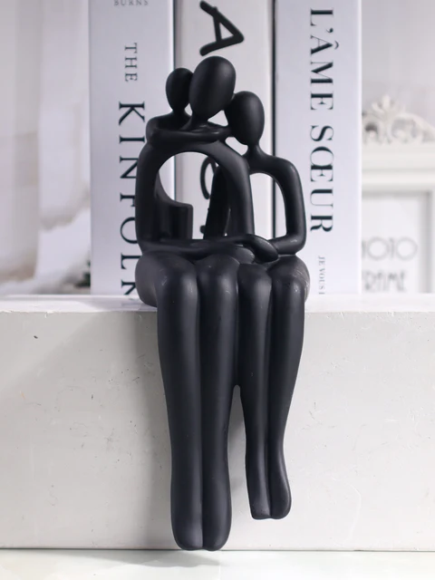 Sculpture de figurine abstraite de style minimaliste, statues abstraites en résine, pièces d'art de décoration d'intérieur pour chambre à coucher, salon et bibliothèque 3