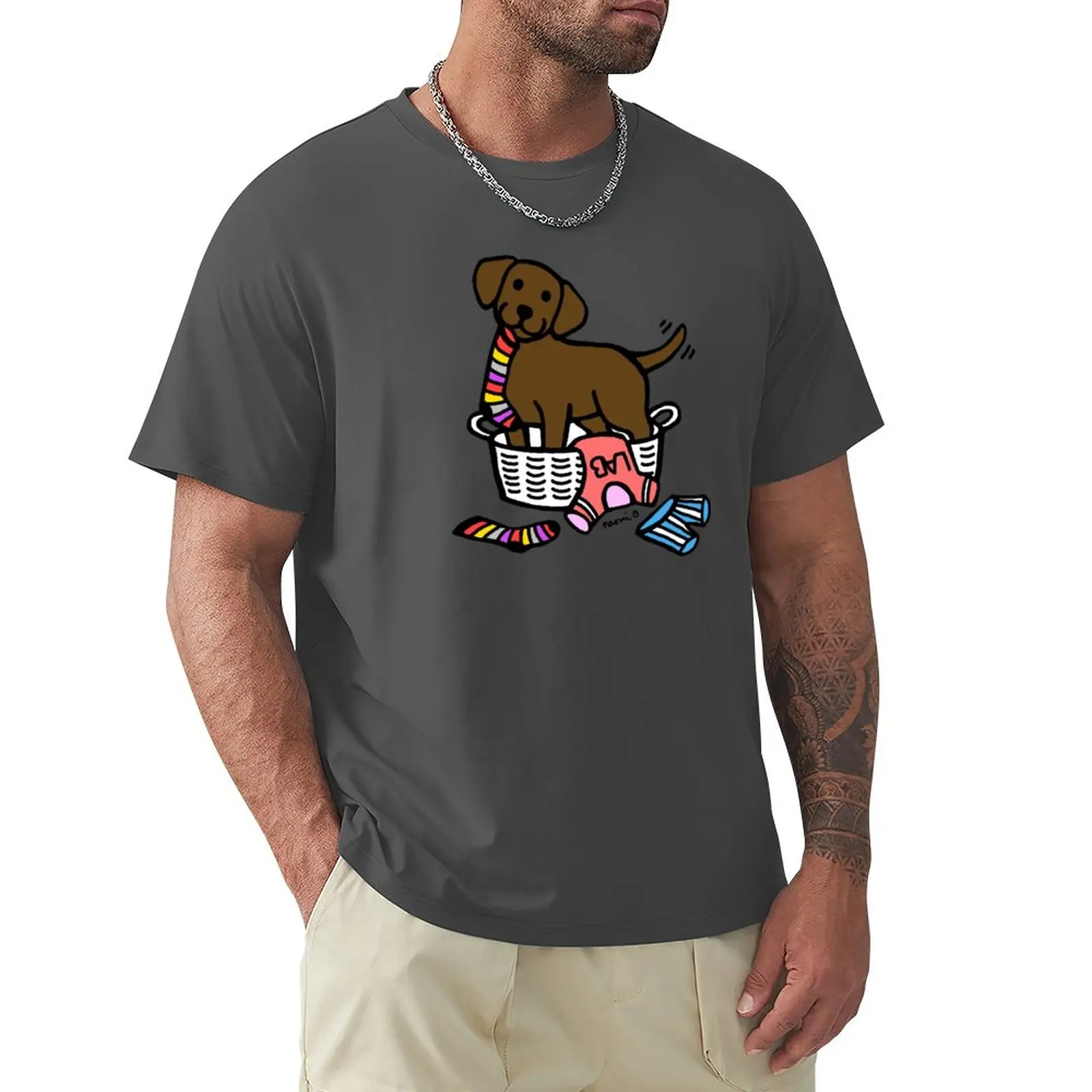 

Chocolate Labrador Laundry Basket T-Shirt anime clothes sweat shirts mens long sleeve t shirts