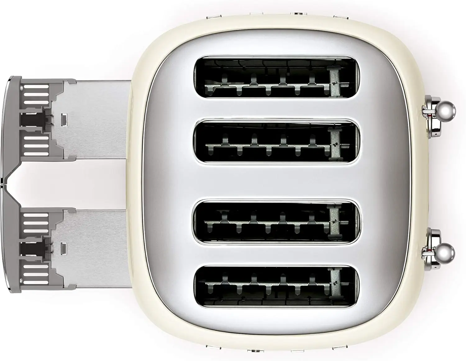 Style Retro Aesthetic 4 Slice Toaster 6 Presets Extra Wide Slots Cream 6