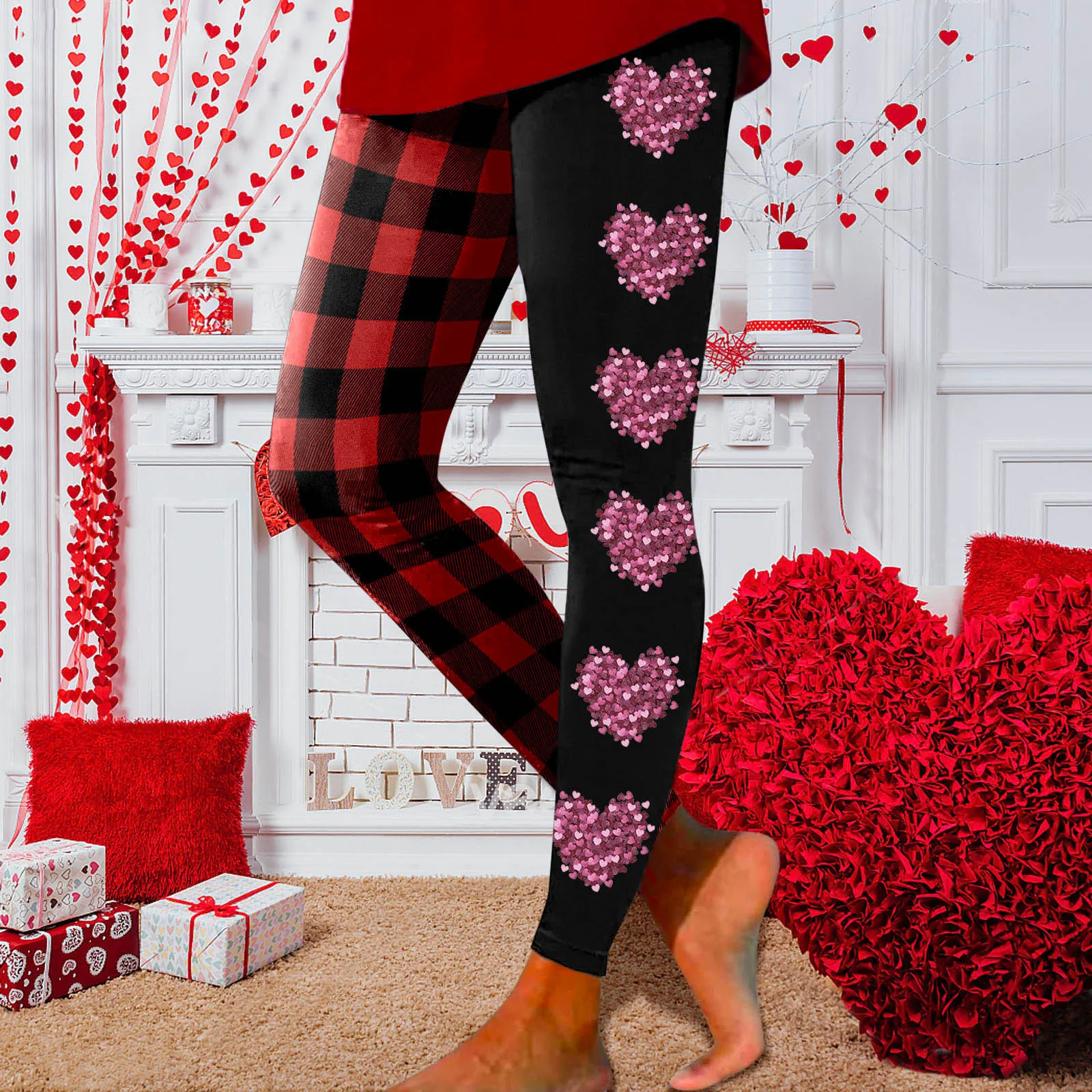 

Women's Yoga pants Couple-Matching Trousers Valentine's-Day Slim-fit Bottoms Lover Sportswear Girlfriend Joggers core-printing