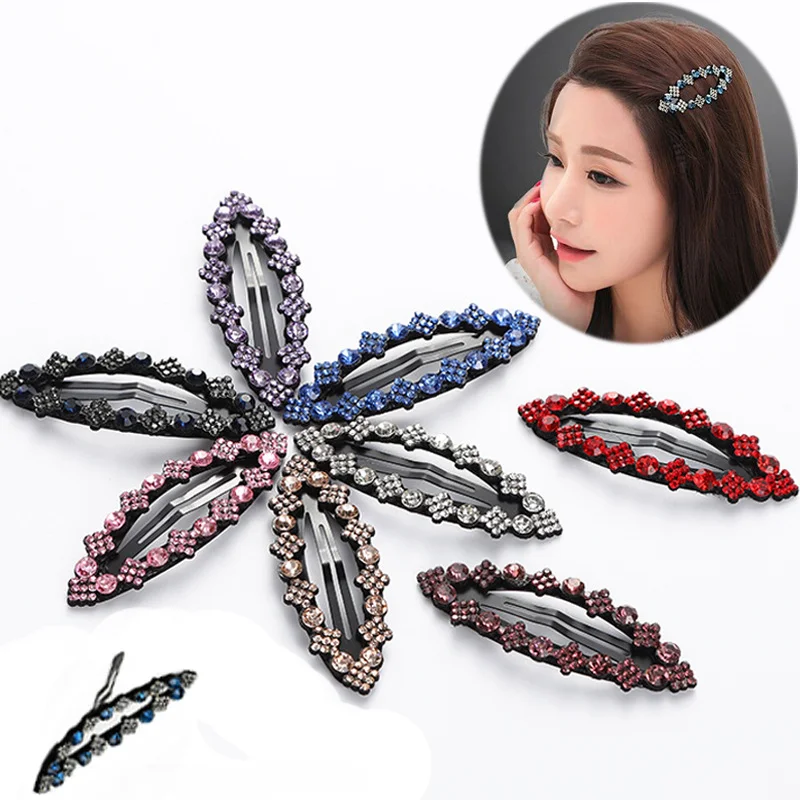 

Rhinestone BB Hair Clip Luxurious Bangs Clip Braided Hair BB Hairpin Barrettes for Women Girls Hair Styling Accessories Headwear