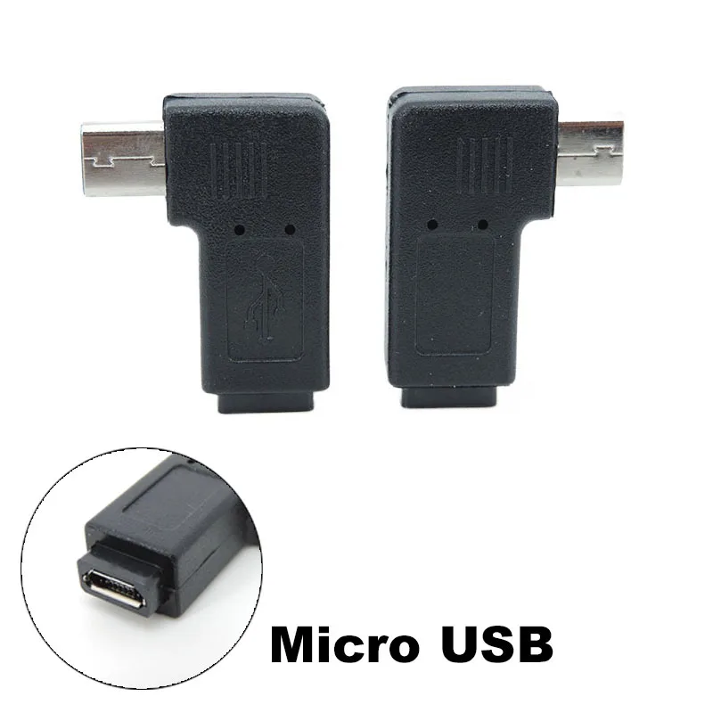 

90 градусов левый правый угловой Micro USB разъем для синхронизации данных