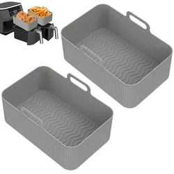 Silicone Air Fryer Liner and Reusable Pot (Dark Grey)