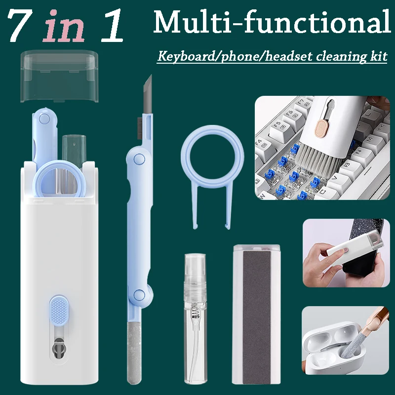 컴퓨터 키보드 클리너 브러시 키트 전화 화면 블루투스 이어폰 청소 펜 키 캡 풀러 도구 티몬
