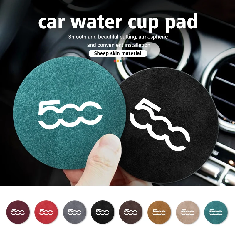 2pcs Sheepskin Car Coaster Water Cup Holder Anti-skid Slot Pad For Fiat 500 Grande Punto Tipo Stilo Palio Astra Bravo Panda cup holder coasters,cup holder inserts,car coaster pads,cup holder insert