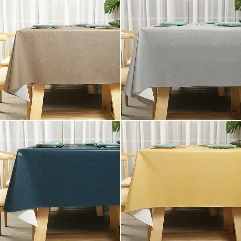 

Waterproof, oil resistant, and washable rectangular ins dining table cloth, 2023 new PVC dormitory table mat