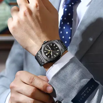 Men's Watches Waterproof Luminous Date Week Men Watch Stainless Steel Fashion Quartz Man Wristwatch Reloj