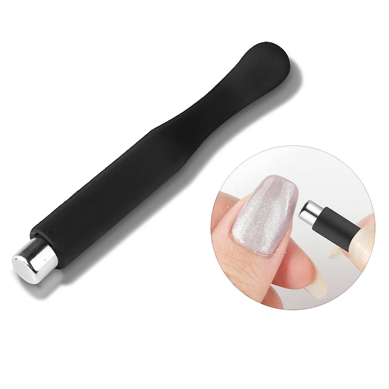 

1Pc Black Silicone Magnet Stick Strong Effect Magetic Board For 3D 9D UV Gel Polish Cat Eye Line Strip Multi-function Nail Tools