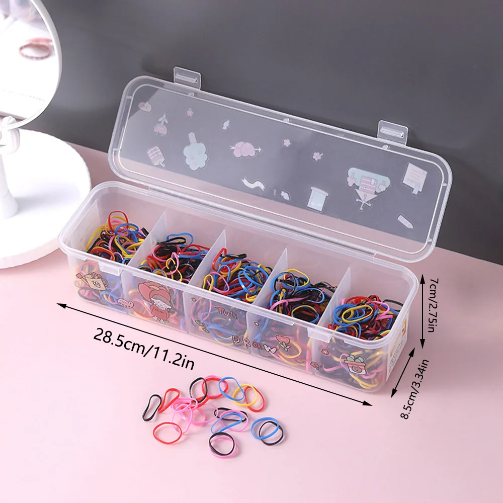 1pc 플라스틱 헤어 액세서리 쥬얼리 정리 상자 5칸 보관 상자 데스크탑 잡화 데이터 케이블 보관