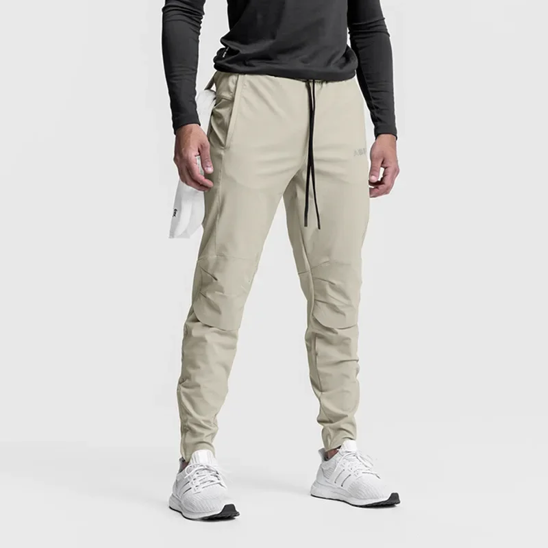 남성용 퀵 드라이 지퍼 조거 팬츠 짐 운동복 바지 농구 전술 캐주얼 스트리트웨어 밴딩 허리 야외 트레이닝 바지