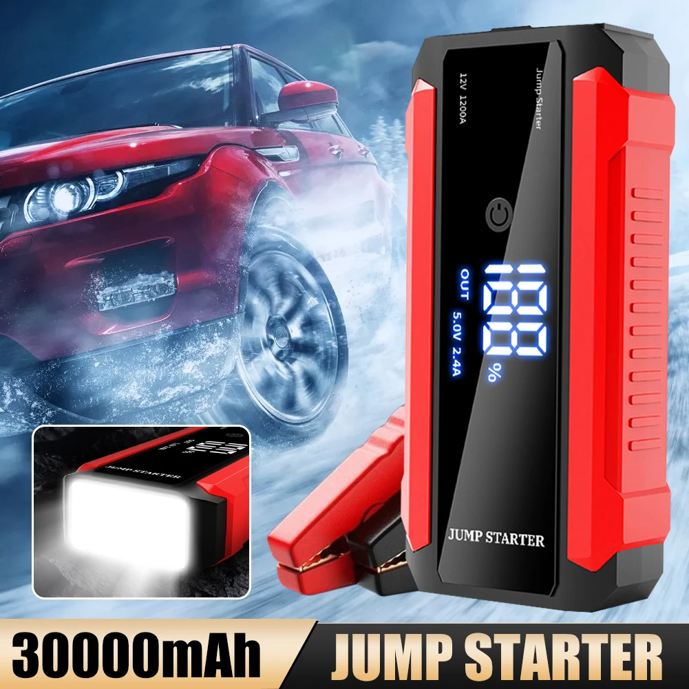 12V 30000mAh Car Jump Starter Power Bank with LED Display USB Fast Charging Car Power Starter Emergency Booster with LED Light pd qc3 0 usb typec fast charging power supply adapter trigger board fast pd qc3 0 decoy board