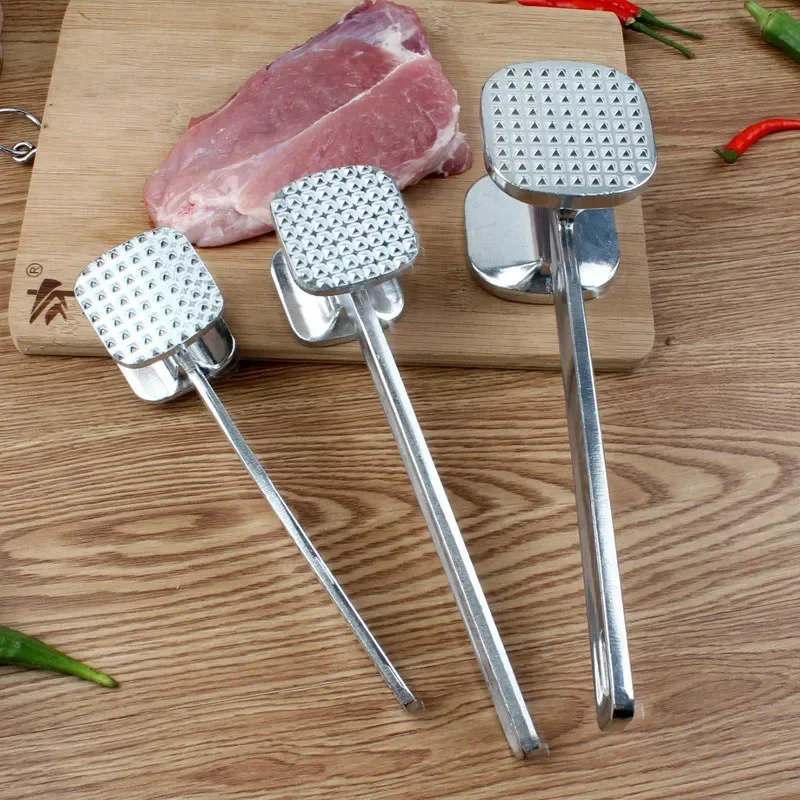 Meat Tenderizer Hammer Household Aluminum Alloy Steak Duty Metal Mallet 19cm Kitchen Tool Heavy Hammer Double-sided Meat