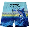 3D Landscape Fish Summer Pants Sports Beach Pants Animation Printed Comfortable Casual Quick Dry Men's Surf Pants Fitness  2023 1