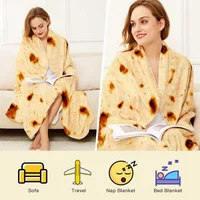 Funny Round Corn Tortilla Blanket Soft Throw Blanket for Bed Fleece Sofa Plaid Plush Bedspreads Winter Warm Flannel Wrap Blanket 3