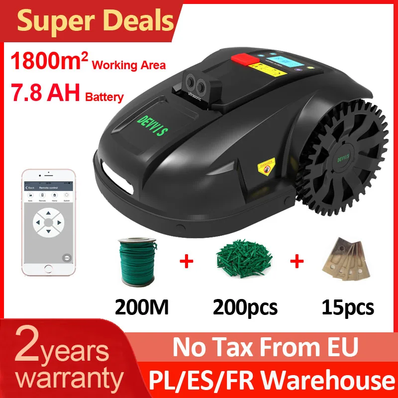 DEVVIS2024UpdatedE1800URoboticLawnMowerWithUltrasonicObstacle