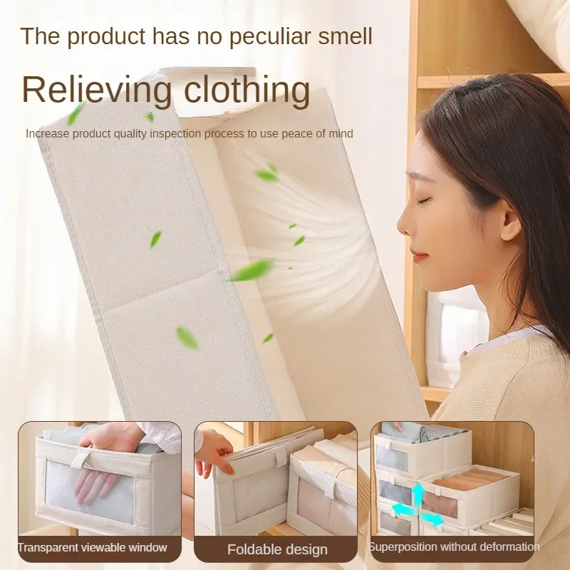 Visible Wardrobe Storage Organizers Cabinet Drawer Clothes Storage Box for T-Shirts Jeans Underwear Pants Organizer Box 3