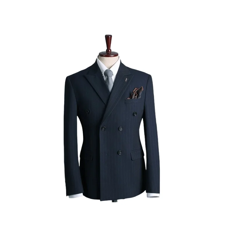 Description Picture 2 of item2155 Custom new small fresh green plaid casual suit high-end groom host dress suit custom