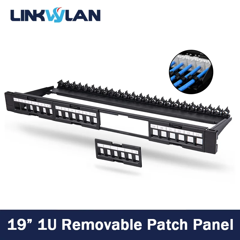 Linkwylan Network Patch Panel Blank 1U 24-Ports Removable For Standard ...
