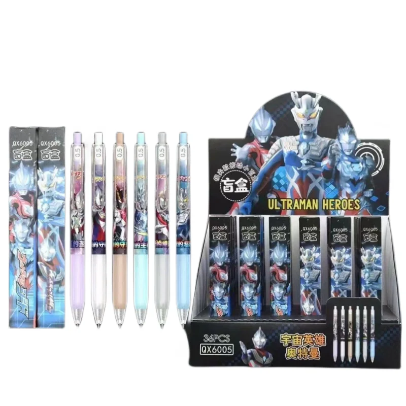 

Ultraman One Piece Luffy Blind Box Pen Cartoon Tiga Zeta Press Gel Pen Black Pen Learning Stationery for Primary School Students