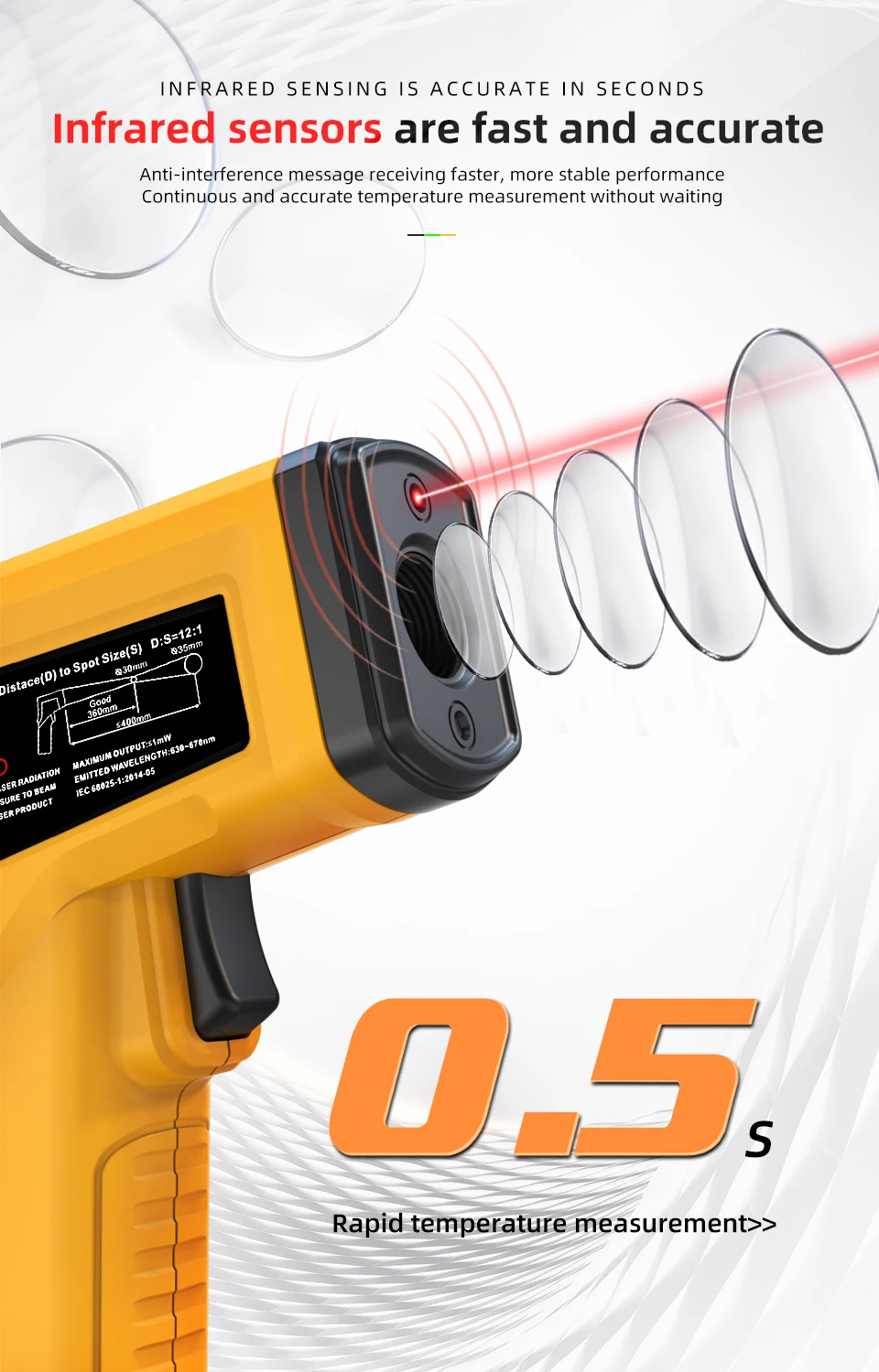 Infrared Thermometer H2/H3 -50~530/1400C Professional Digital IR-LCD Temperature