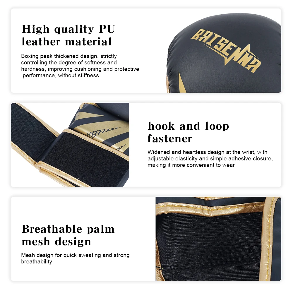 Adult/Children PU Leather Half Finger Boxing Gloves Thickened Heavy Punching Gloves Kickboxing Boxing Training Accessorie