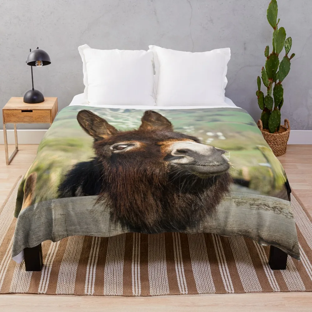 

Doc the Donkey Throw Blanket Soft Blanket Picnic Blanket Big Thick Furry Couple Blanket
